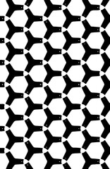 Modern seamless geometric hexagon shapes repeated pattern design vector element in black color 