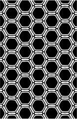 Modern seamless geometric hexagon shapes repeated pattern design vector element in black color 
