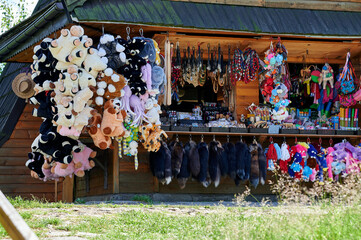 Traditional souvenir shop in Polish mountains