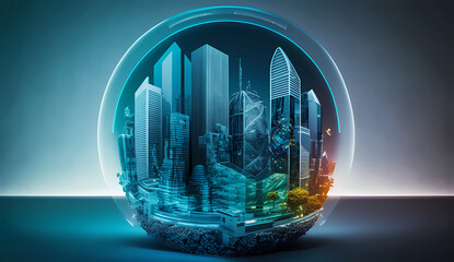 Business world in a glass ball