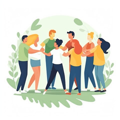 A diverse group of people engaged in a team-building activity
Generative AI