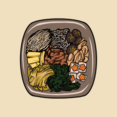 Sukiyaki food vector