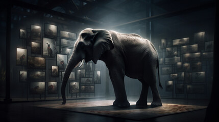 elephant memory concept design Generated AI