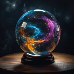 quantum theory galaxy in a glass sphere - generative ai