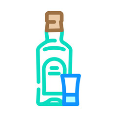 absinthe glass bottle color icon vector illustration