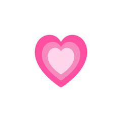 3 layers of bright pink hearts