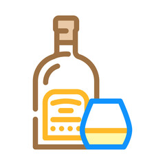 rum glass bottle color icon vector illustration
