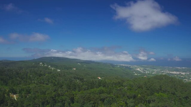 Movement of clouds in the blue sky on a Portugal, Sintra. Time Lapse video.