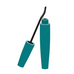 Mascara color icon vector in isometric style on a white background. Make up icon in color on a white background. Vector illustration make up item.