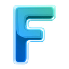 3D Font Gradient Letter F