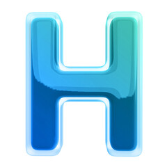 3D Font Gradient Letter H