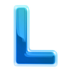 3D Font Gradient Letter L