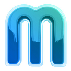 3D Font Gradient Letter M
