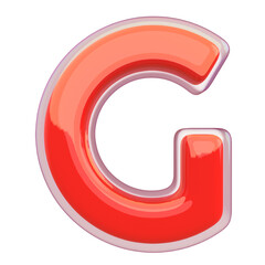 3D Font Red Letter G