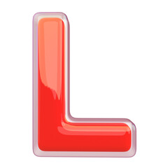 Obraz premium 3D Font Red Letter L