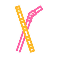 straw smoothie drink color icon vector illustration