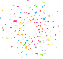 Vector confetti png. Multi-colored tinsel, an explosion of confetti on a transparent background. Multicolored confetti png. holiday, birthday.