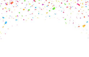 Vector confetti png. Multi-colored tinsel, confetti fall from the sky on a transparent background. Multicolored confetti png. holiday, birthday.
