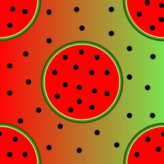 seamless pattern with ombre watermelon