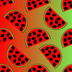 seamless pattern with watermelon slices
