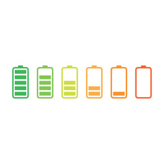 Battery vector icon set