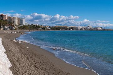 Benalmadena beach Spain Costa del Sol south of Carihuela and Torremolinas