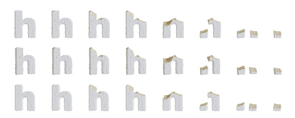 Milk cream with Almonds and Vanilla Ice Cream Bars h-shaped, 3D rendering