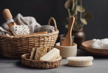 Fototapeta premium Natural products for skin care. Generative AI