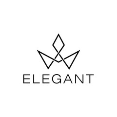 Obraz premium Crown elegant logo isolated on transparent background