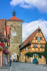 Siebersturm in Rothenburg on the river Tauber, Germany