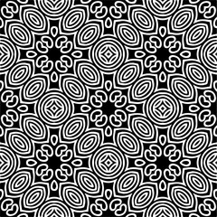 Black and white abstract patterns.Seamless monochrome repeating pattern for web page, textures, card, poster, fabric, textile.