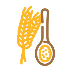 flour spoon wheat color icon vector illustration
