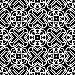 Black and white abstract patterns.Seamless monochrome repeating pattern for web page, textures, card, poster, fabric, textile.