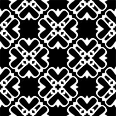 Black and white abstract patterns.Seamless monochrome repeating pattern for web page, textures, card, poster, fabric, textile.