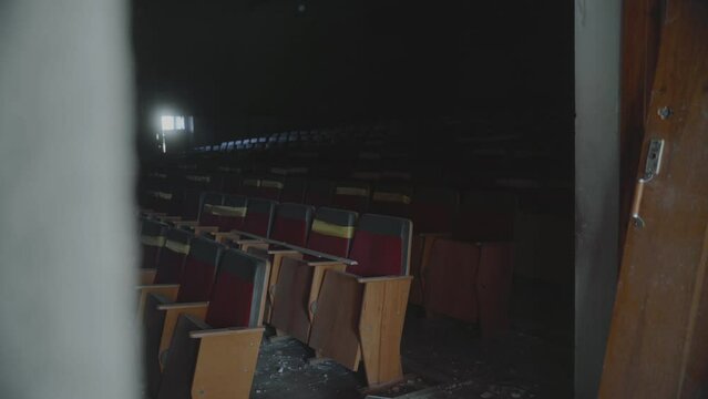 Destroyed house of culture, cinema. Borodyanka. 2022