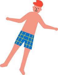 a man is laying on a swimming pool