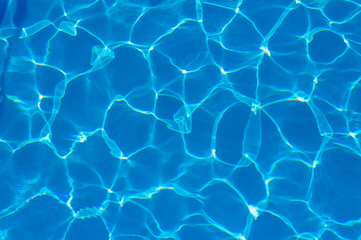 The reflection of the suns rays in the water in the pool with sea water, The glare of the sun, Egypt