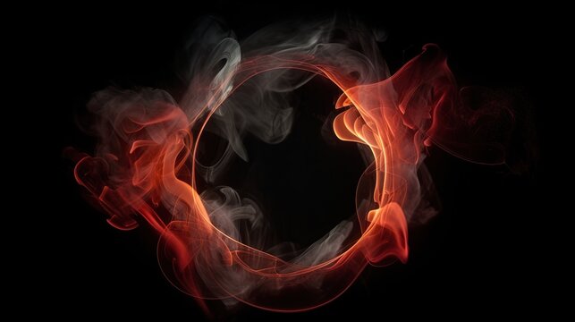 abstract gold ring of fire smoke. abstract image for background. Generative Ai