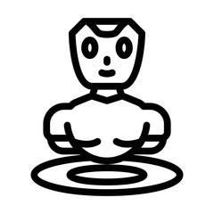 modern chat bot line icon vector illustration