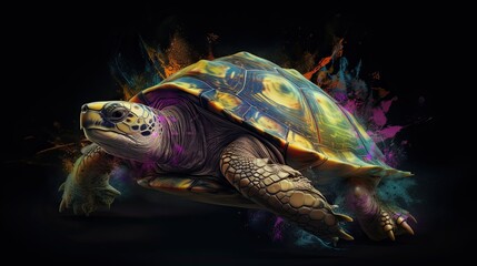 Fototapeta na wymiar Abstract animal, ultra detailed. Generative AI Beautiful wildlife of creation, turtle