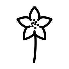 rhododendron flower spring line icon vector illustration