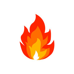 fire flame icon vector isolated on white background