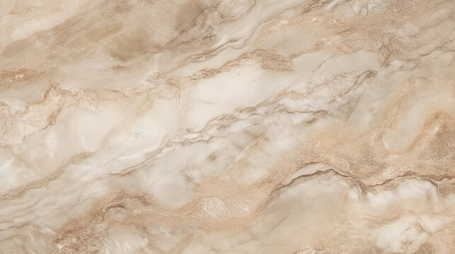 Natural beige marble texture background with golden inserts. Based on Generative AI