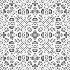 Stylish texture with figures from lines.Abstract geometric black and white pattern for web page, textures, card, poster, fabric, textile. Monochrome graphic repeating design. 