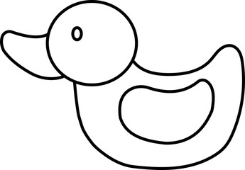 duck toy element, drawing for coloring.