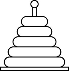 pyramid toy element, drawing for coloring.