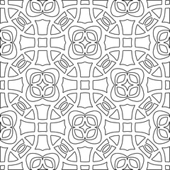 Stylish texture with figures from lines.Abstract geometric black and white pattern for web page, textures, card, poster, fabric, textile. Monochrome graphic repeating design. 