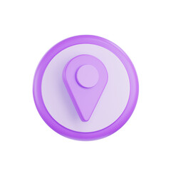 3D rendering blue map pin, Render location mark, or navigation sign.