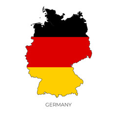 Germany map and flag. Detailed silhouette vector illustration	