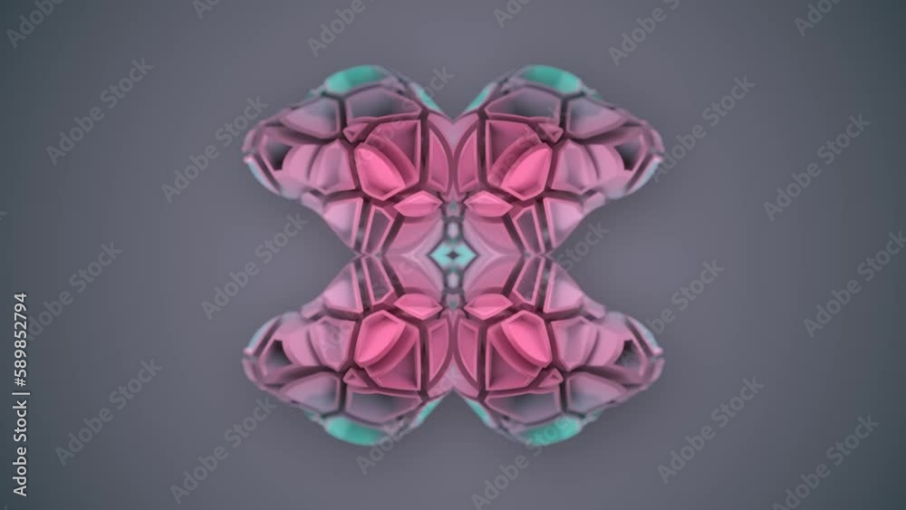 Aufkleber 3d rendering seamless loop animation of a psychedelic symmetrical pattern